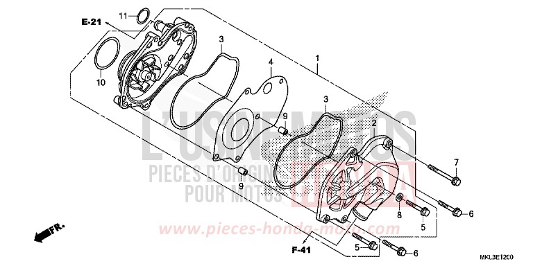 POMPE A EAU von NC750X DCT PEARL GLARE WHITE (NHB53) von 2020